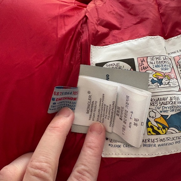 NWT Moncler Red Down Lucie Puffer Jacket - Picture 9 of 14